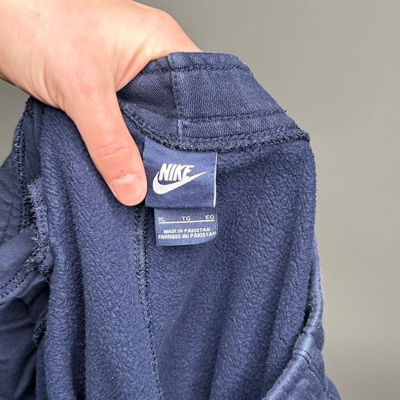 Nike Sweatpants Navy Blue Cotton Joggers White Swoosh - Picture 4 of 4